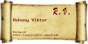 Rohony Viktor névjegykártya