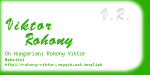 viktor rohony business card